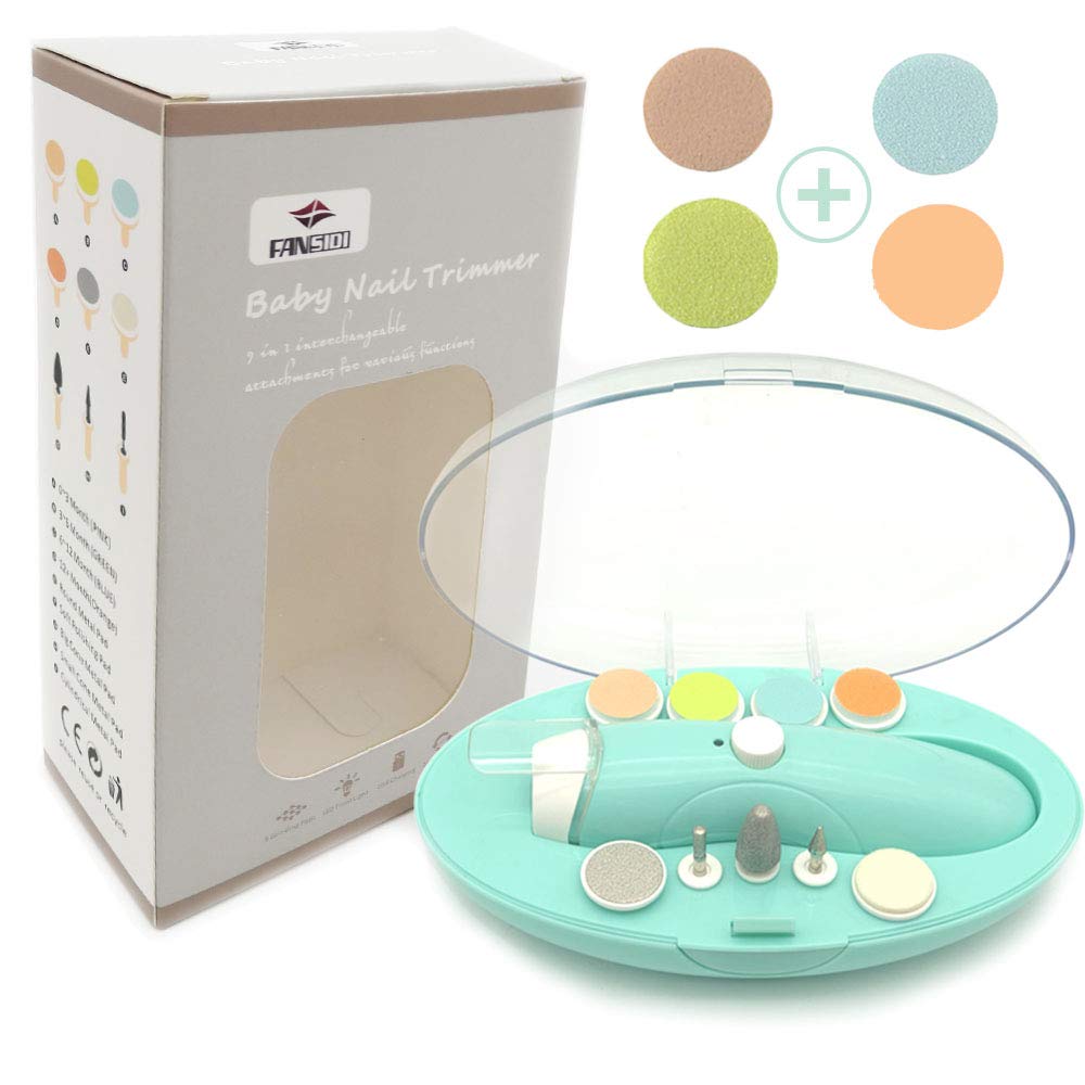 13-in-1 Baby Electric Nail Trimmer Replacement Pads - Assorted Sandpaper Files With Blue Base Compatible With Royal Angels