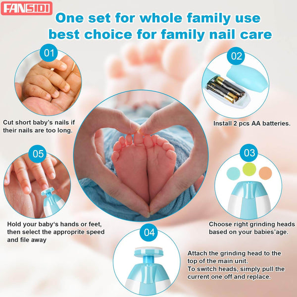 Fansidi baby care, electric baby nail trimmer baby nail file baby nail clipper