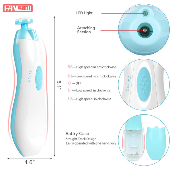 fansidi baby care, electric baby nail trimmer, baby nail clipper, baby nail file, infant baby