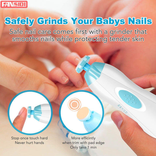 fansidi baby care, electric baby nail trimmer, baby nail clipper, baby nail file, infant baby